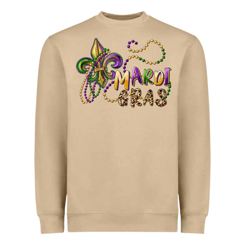 Mardi Gras Fleur De Lis And Beads Heavyweight Sweatshirt by RanaPortraitStore | Teevron