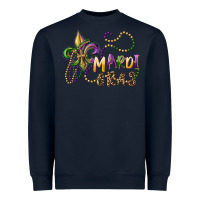 Navy mardi gras fleur de lis and beads Heavyweight Sweatshirt - RanaPortraitStore