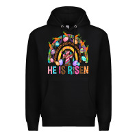 Black He Is Risen Rainbow Premium Hoodie - BundleAndBundleShop