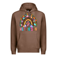 Chestnut He Is Risen Rainbow Premium Hoodie - BundleAndBundleShop