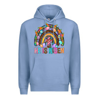 Colony Blue He Is Risen Rainbow Premium Hoodie - BundleAndBundleShop