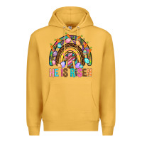 Mustard He Is Risen Rainbow Premium Hoodie - BundleAndBundleShop