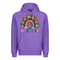 Purple He Is Risen Rainbow Premium Hoodie - BundleAndBundleShop