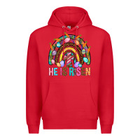 Red He Is Risen Rainbow Premium Hoodie - BundleAndBundleShop