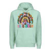 Seafoam He Is Risen Rainbow Premium Hoodie - BundleAndBundleShop