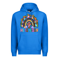 True Royal He Is Risen Rainbow Premium Hoodie - BundleAndBundleShop