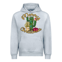 Heather Grey Merry Christmas Cactus Urban Hoodie - Bettercallsaul