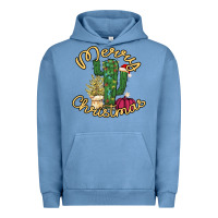 Pigment Pebble Blue Merry Christmas Cactus Urban Hoodie - Bettercallsaul