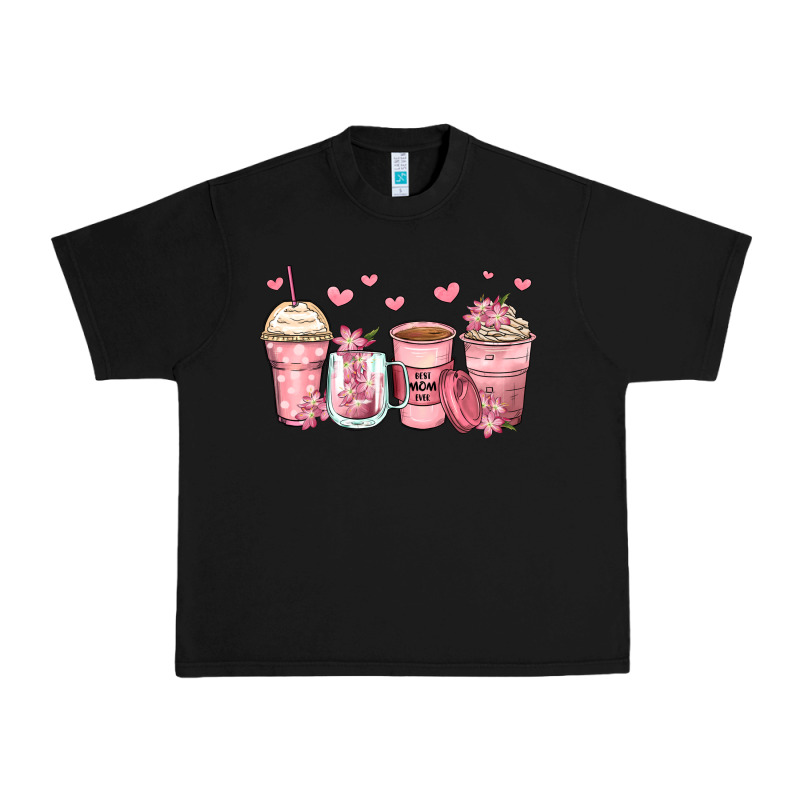 Mother's Day Floral Coffee Cups Urban Heavy Tee by Zillion Design Studio | Teevron