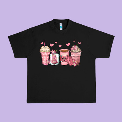 Mother's Day Floral Coffee Cups Urban Heavy Tee Designed By Zillion Design Studio