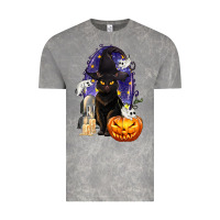 Cloud Rock Halloween Cat and Pumpkin Vintage Tee - texasbilliewilder
