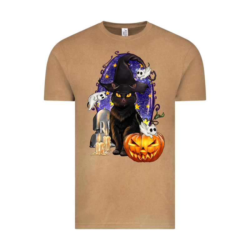 Halloween Cat And Pumpkin Vintage Tee by texasbilliewilder | Teevron