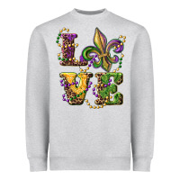 Heather Grey love fleur de lis Heavyweight Sweatshirt - RanaPortraitStore
