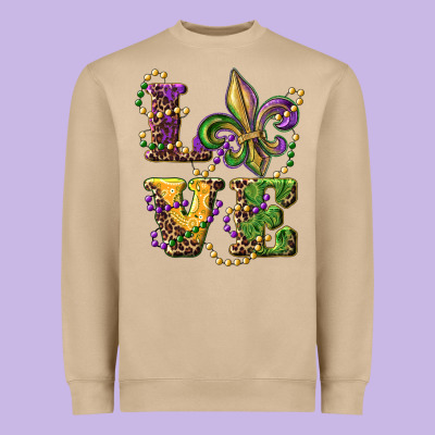 Love Fleur De Lis Heavyweight Sweatshirt Designed By Ranaportraitstore