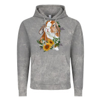 Cloud Rock Bunny With Sunflowers Vintage Hoodie - RanaPortraitStore