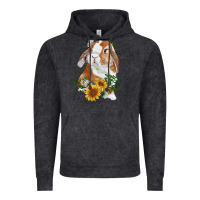 Vintage Arctic Bunny With Sunflowers Vintage Hoodie - RanaPortraitStore