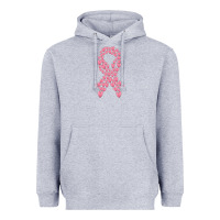 Heather Grey breast cancer ribbon Heavyweight Hoodie - MaliasSmallBusiness