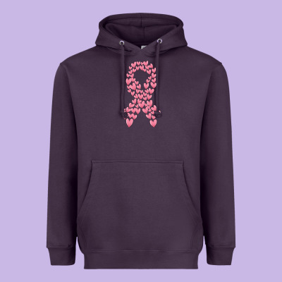 Breast Cancer Ribbon Heavyweight Hoodie Designed By Maliassmallbusiness
