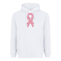 White breast cancer ribbon Heavyweight Hoodie - MaliasSmallBusiness