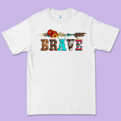 Brave And Aztec Wood Sunflower With Arrow Premium Tee Designed By Artiststas