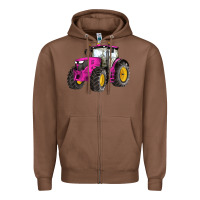Chestnut western farm tractor pink Zipper Hoodie - Artiststas