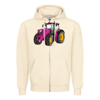 Sandshell western farm tractor pink Zipper Hoodie - Artiststas