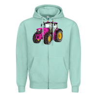 Seafoam western farm tractor pink Zipper Hoodie - Artiststas