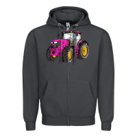 Smoke western farm tractor pink Zipper Hoodie - Artiststas