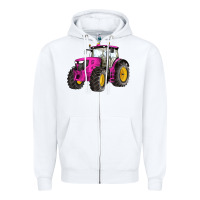 White western farm tractor pink Zipper Hoodie - Artiststas