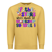 Antique Gold if the stars were made to worship so will i Premium Sweatshirt - MaliasSmallBusiness