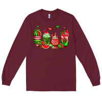 Burgundy watermelon coffee cups Long Sleeve Tee - AdoDesignShop
