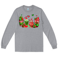 Heather Grey watermelon coffee cups Long Sleeve Tee - AdoDesignShop
