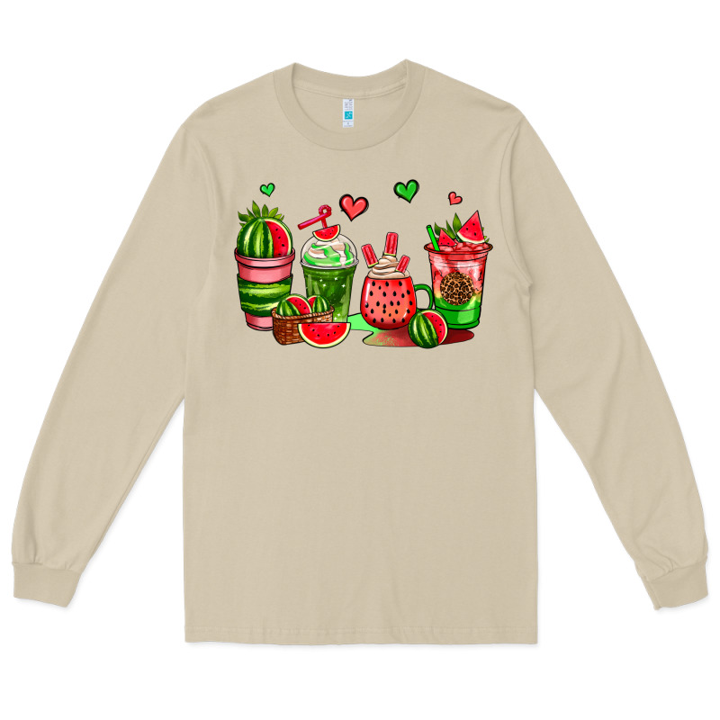Watermelon Coffee Cups Long Sleeve Tee by AdoDesignShop | Teevron