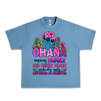 Pebble Blue ohana means family Urban Heavy Tee - Zillion Design Studio
