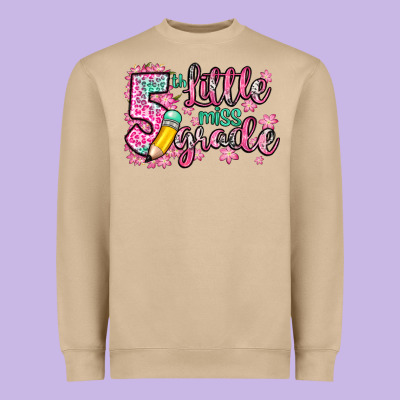 Little Miss 5th Grade Heavyweight Sweatshirt Designed By Zillion Design Studio