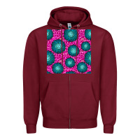 Burgundy floral pink leopard seamless pattern Zipper Hoodie - BundleAndBundleShop