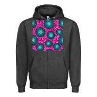 Charcoal Heather floral pink leopard seamless pattern Zipper Hoodie - BundleAndBundleShop