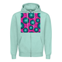 Seafoam floral pink leopard seamless pattern Zipper Hoodie - BundleAndBundleShop