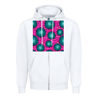 White floral pink leopard seamless pattern Zipper Hoodie - BundleAndBundleShop