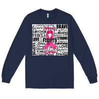 Navy breast cancer nobody fights alone Long Sleeve Tee - JahusDesignShop