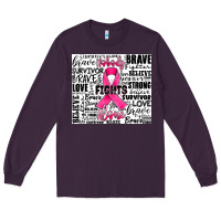 Plum breast cancer nobody fights alone Long Sleeve Tee - JahusDesignShop