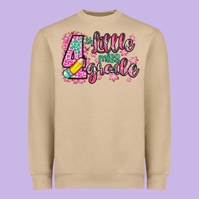 Little Miss 4th Grade Heavyweight Sweatshirt Designed By Zillion Design Studio