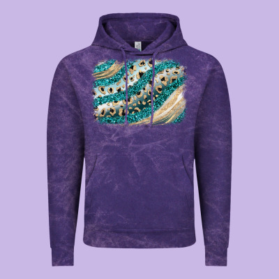 Turquoise Glitter Background Vintage Hoodie Designed By Jahusdesignshop
