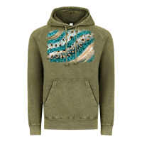 Vintage Olive turquoise glitter background Vintage Hoodie - JahusDesignShop