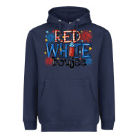 Navy red white boujee Heavyweight Hoodie - MaliasSmallBusiness