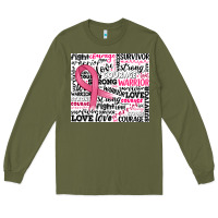 Army Green breast cancer ribbon Long Sleeve Tee - JahusDesignShop