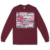 Burgundy breast cancer ribbon Long Sleeve Tee - JahusDesignShop