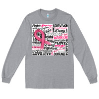 Heather Grey breast cancer ribbon Long Sleeve Tee - JahusDesignShop