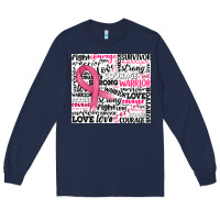 Navy breast cancer ribbon Long Sleeve Tee - JahusDesignShop