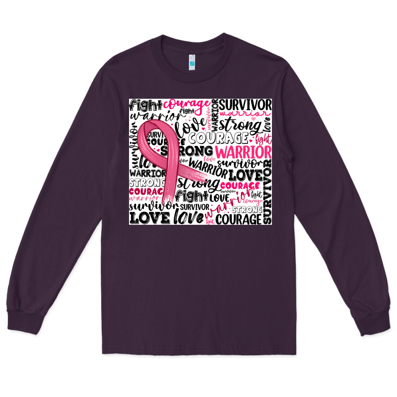 Breast Cancer Ribbon Long Sleeve Tee by JahusDesignShop | Teevron